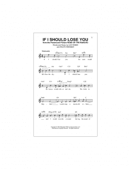 page one of If I Should Lose You (Lead Sheet / Fake Book)