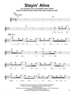 page one of Stayin' Alive (Pro Vocal)