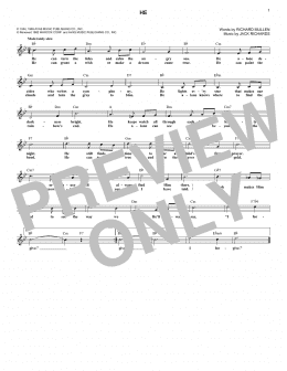 page one of He (Lead Sheet / Fake Book)
