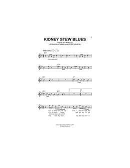 page one of Kidney Stew Blues (Lead Sheet / Fake Book)
