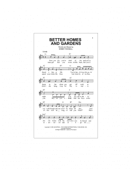 page one of Better Homes And Gardens (Lead Sheet / Fake Book)