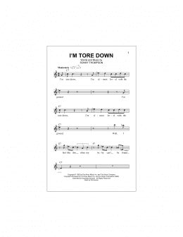 page one of I'm Tore Down (Lead Sheet / Fake Book)