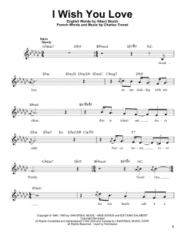 page one of I Wish You Love (Pro Vocal)