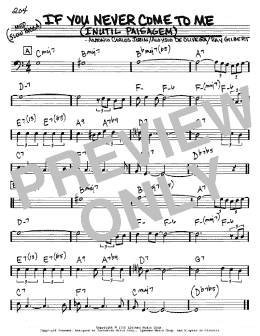 page one of If You Never Come To Me (Inutil Paisagem) (Real Book – Melody & Chords – Bass Clef Instruments)