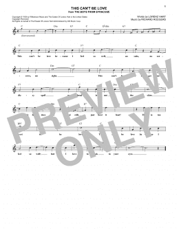 page one of This Can't Be Love (Easy Lead Sheet / Fake Book)