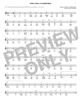 page one of How Lovely Is Christmas (Lead Sheet / Fake Book)