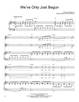 page one of We've Only Just Begun (Vocal Duet)