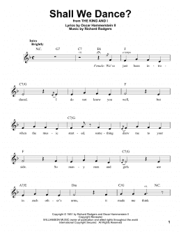 page one of Shall We Dance? (Pro Vocal)