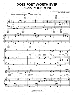 page one of Does Fort Worth Ever Cross Your Mind (Piano, Vocal & Guitar Chords (Right-Hand Melody))
