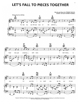 page one of Let's Fall To Pieces Together (Piano, Vocal & Guitar Chords (Right-Hand Melody))
