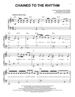 page one of Chained To The Rhythm (Easy Piano)