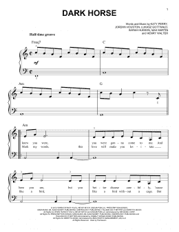 page one of Dark Horse (Easy Piano)