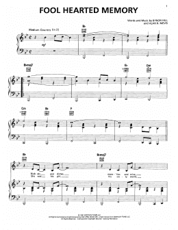 page one of Fool Hearted Memory (Piano, Vocal & Guitar Chords (Right-Hand Melody))
