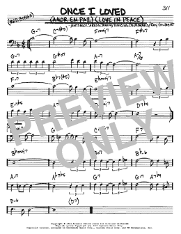 page one of Once I Loved (Amor Em Paz) (Love In Peace) (Real Book – Melody & Chords – Bass Clef Instruments)