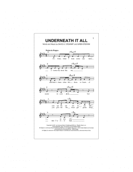 page one of Underneath It All (Lead Sheet / Fake Book)