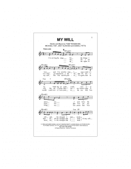page one of My Will (Lead Sheet / Fake Book)