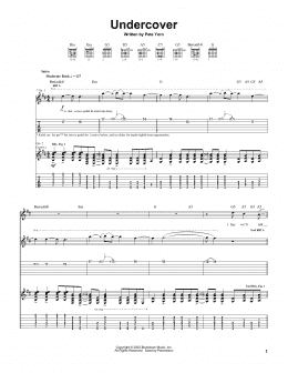 page one of Undercover (Guitar Tab)