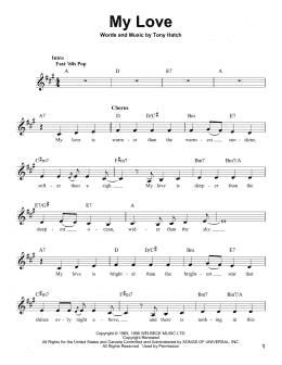 page one of My Love (Pro Vocal)
