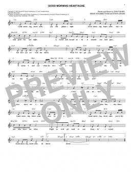 page one of Good Morning Heartache (Lead Sheet / Fake Book)