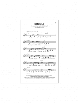 page one of Bubbly (Lead Sheet / Fake Book)