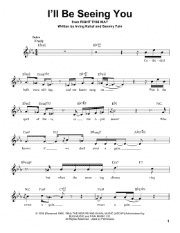 page one of I'll Be Seeing You (Pro Vocal)