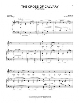 page one of The Cross Of Calvary (Piano & Vocal)