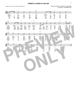 page one of There's A Song In The Air (Easy Lead Sheet / Fake Book)