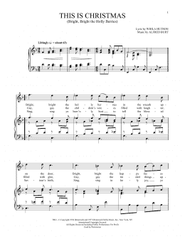 page one of This Is Christmas (Bright, Bright The Holly Berries) (Piano & Vocal)