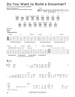page one of Do You Want To Build A Snowman? (from Frozen) (Guitar Lead Sheet)