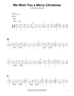 page one of We Wish You A Merry Christmas (Banjo Tab)