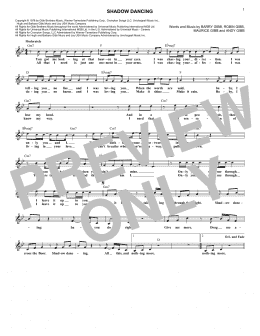 page one of Shadow Dancing (Lead Sheet / Fake Book)