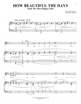 page one of How Beautiful The Days (Piano & Vocal)