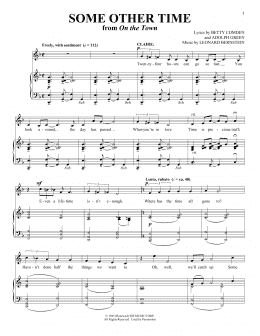 page one of Some Other Time (from On the Town) (Piano & Vocal)