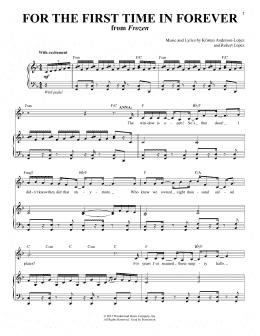 page one of For The First Time In Forever (from Frozen) (Piano & Vocal)