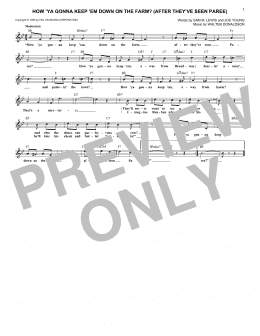 page one of How 'Ya Gonna Keep 'em Down On The Farm? (After They've Seen Paree) (Lead Sheet / Fake Book)