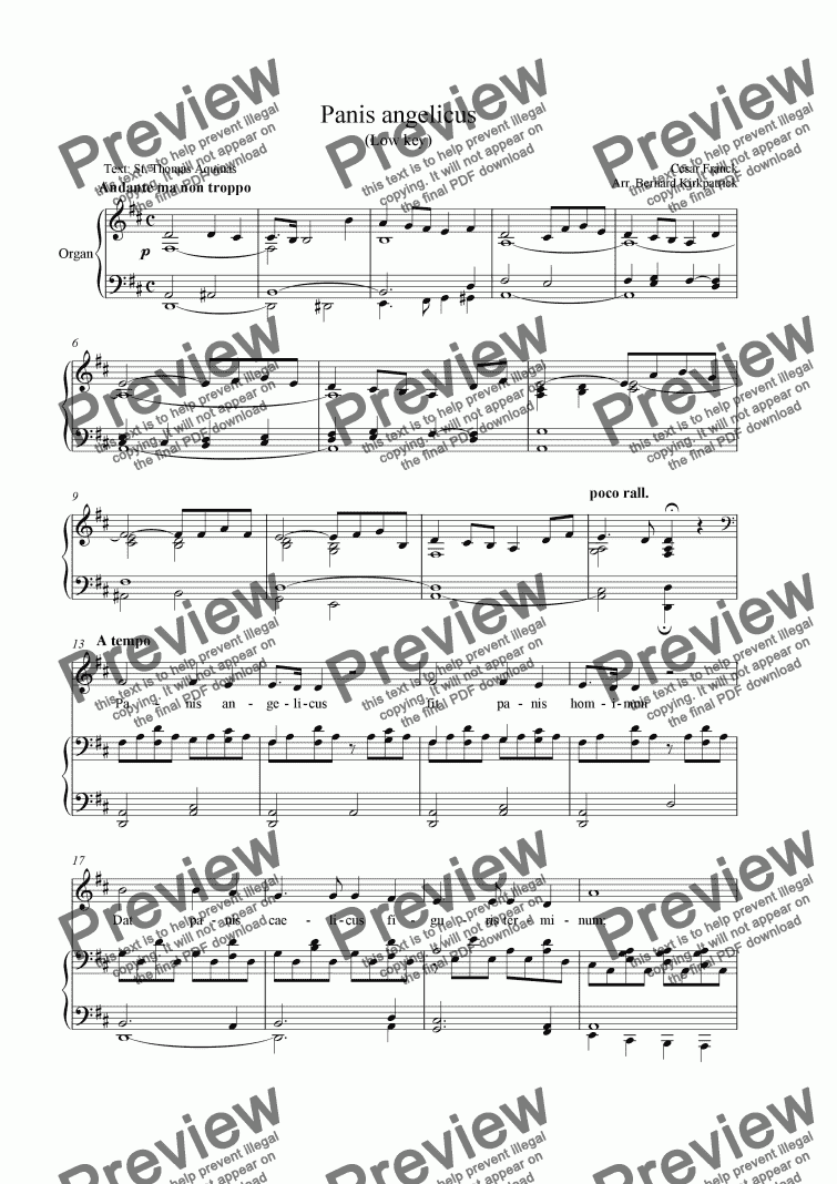 page one of Panis Angelicus Download Sheet Music (Alto/Baritone Key) -Royalty FREE
