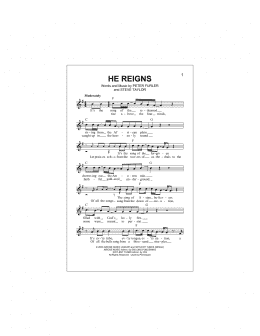 page one of He Reigns (Lead Sheet / Fake Book)