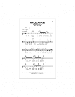 page one of Once Again (Lead Sheet / Fake Book)