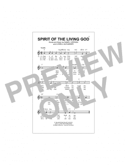 page one of Spirit Of The Living God (Lead Sheet / Fake Book)