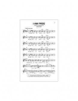page one of I Am Free (Lead Sheet / Fake Book)