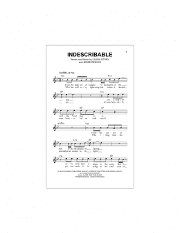 page one of Indescribable (Lead Sheet / Fake Book)
