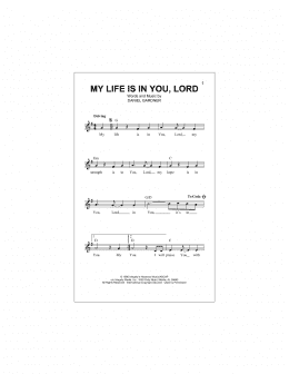page one of My Life Is In You Lord (Lead Sheet / Fake Book)