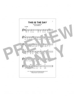 page one of This Is The Day (Lead Sheet / Fake Book)