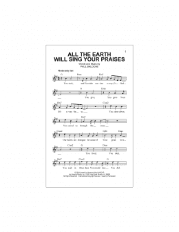 page one of All The Earth Will Sing Your Praises (Lead Sheet / Fake Book)