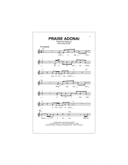 page one of Praise Adonai (Lead Sheet / Fake Book)