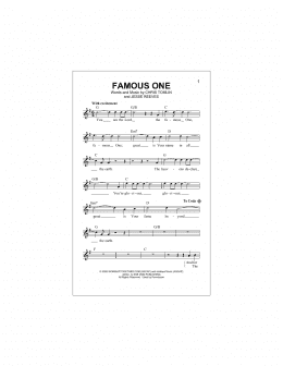 page one of Famous One (Lead Sheet / Fake Book)