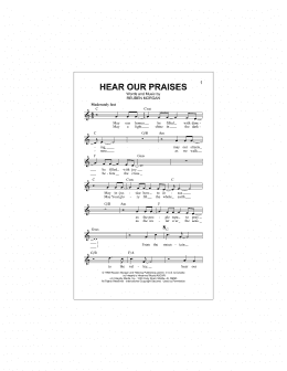 page one of Hear Our Praises (Lead Sheet / Fake Book)