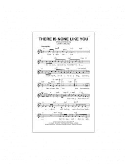 page one of There Is None Like You (Lead Sheet / Fake Book)