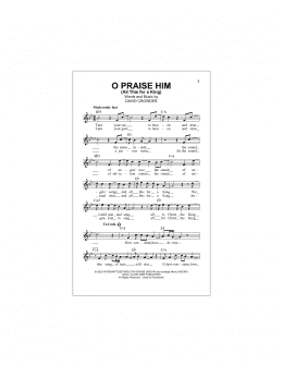 page one of O Praise Him (All This For A King) (Lead Sheet / Fake Book)