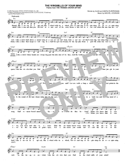 page one of The Windmills Of Your Mind (Lead Sheet / Fake Book)